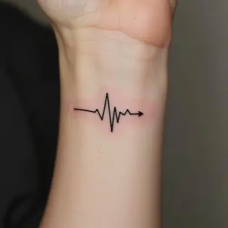 Minimalist Heartbeat Wrist Tattoos: A Symbol of Connection